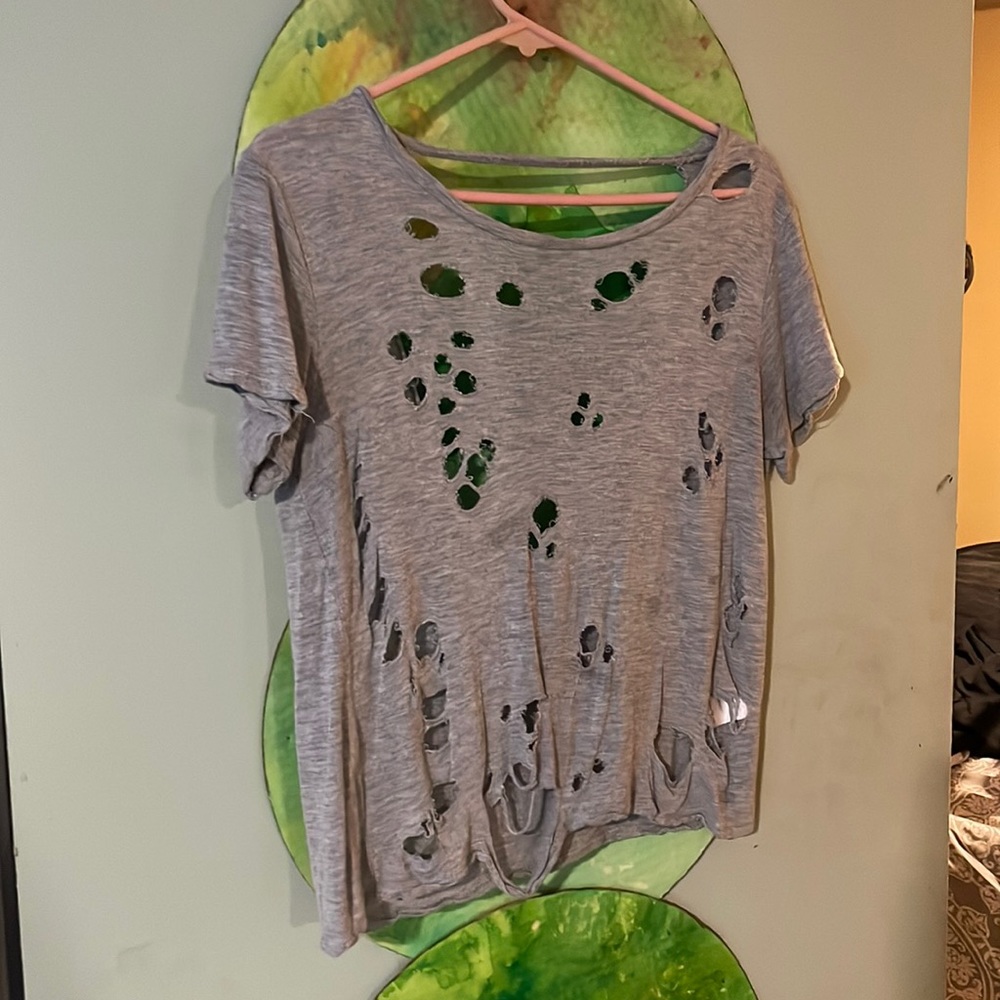 Stella Tweed distressed top